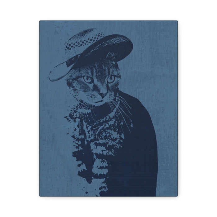 Grey Tabby Cat Canvas Wall Art - Cute Pet Portrait Decor