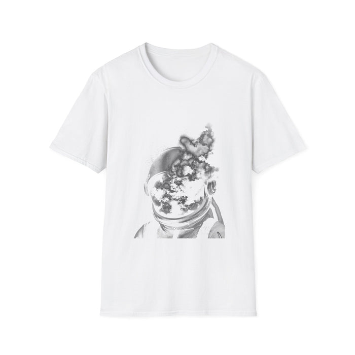 Astronaut in Clouds Retro Stamp Tee - Space Graphic Shirt