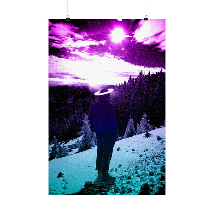 Winter Aurora Lights Matte Poster Print