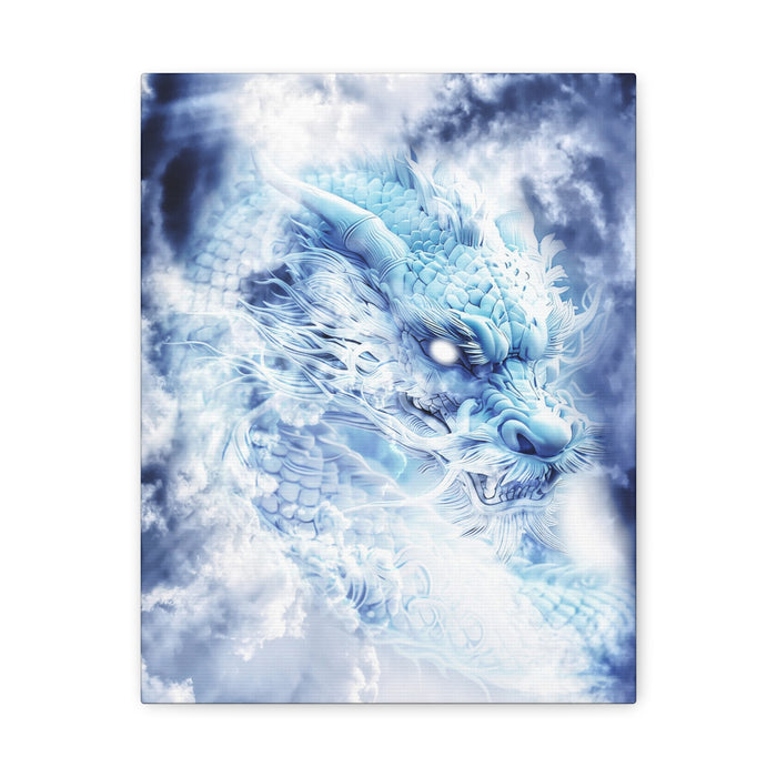 Blue Sky Dragon Canvas Wall Art - Celestial Fantasy Decor