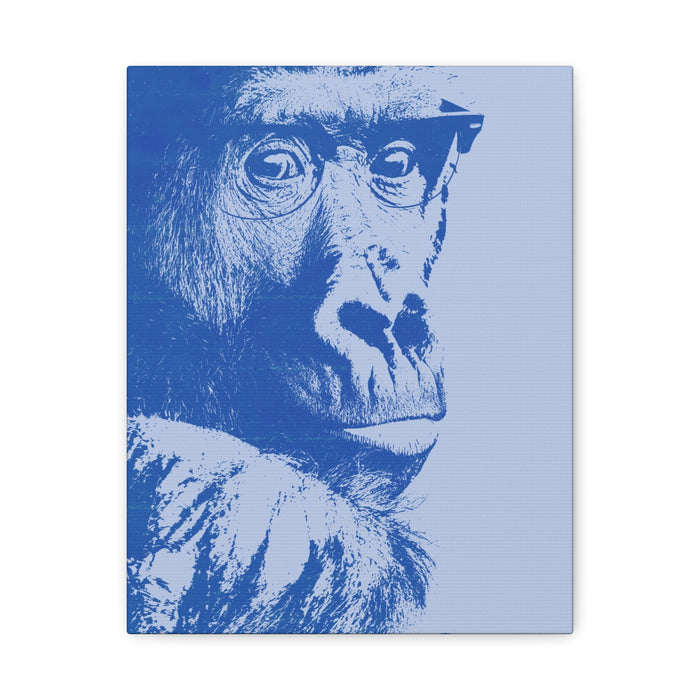 Educated Gorilla Canvas Wall Art - Abstract Modern Primate Decor