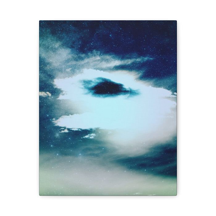 Sunset Space Mountains Canvas Art | Retro Vaporwave Galactic Landscape Wall Decor