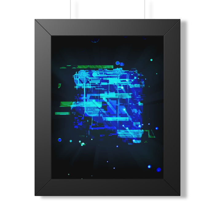 The Data Cube Framed Poster - Abstract Tech Cube Wall Art
