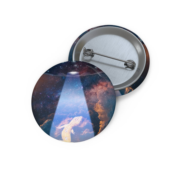Space Lizards Pin - Lizard Ufo Art Button