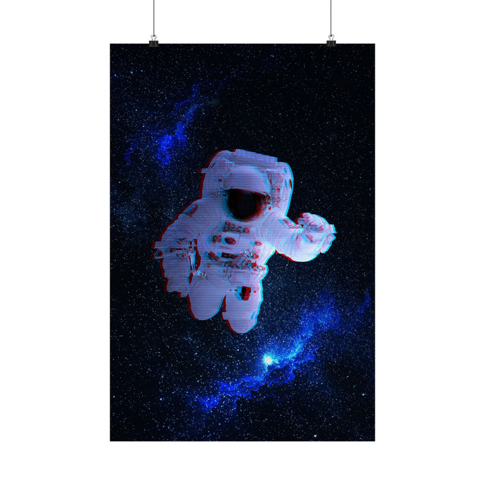 Scanline Spaceman Poster - Retro CRT Astronaut Art Print