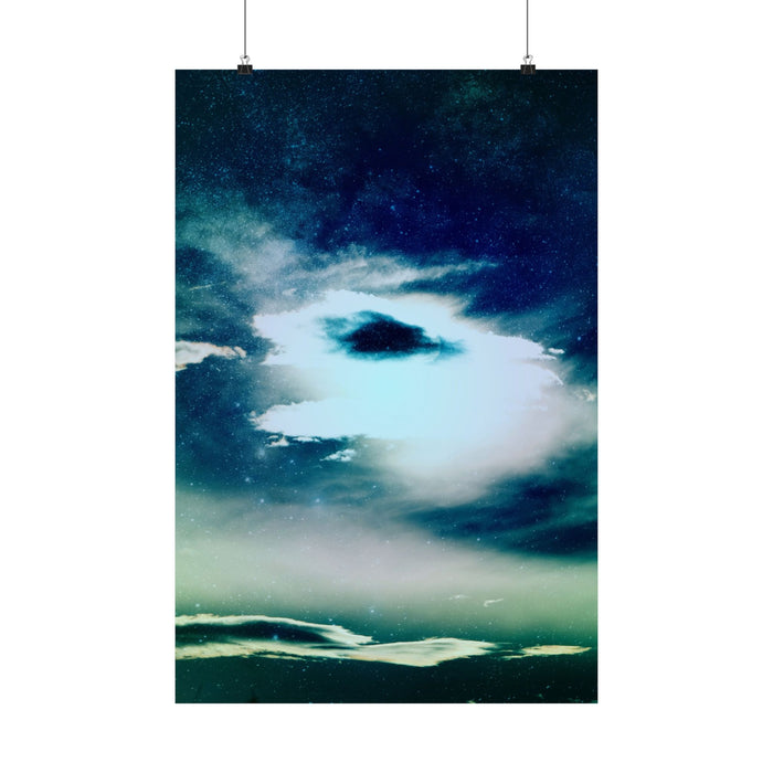 Sunset Space Mountains Matte Poster Print