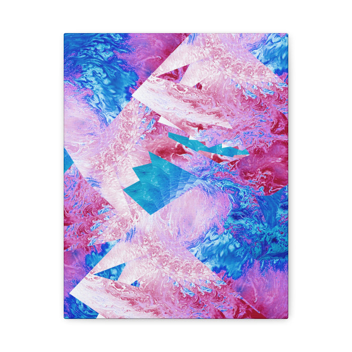 Trippy Pink and Blue Fractal Canvas Art | Surreal Abstract Sacred Geometry Wall Decor