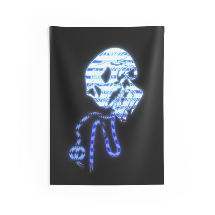 Skull Threads Tapestry - Abstract Gothic Skull Wall Hanging