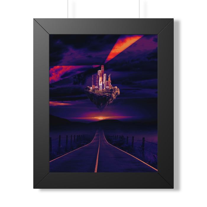 Stunning Abandoned Desert City Framed Vertical Poster - Premium Matte Art for Home Decor