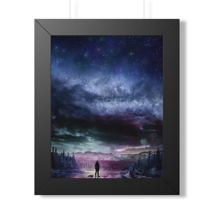 Space Landscape Framed Poster - Cosmic Galaxy Wall Art