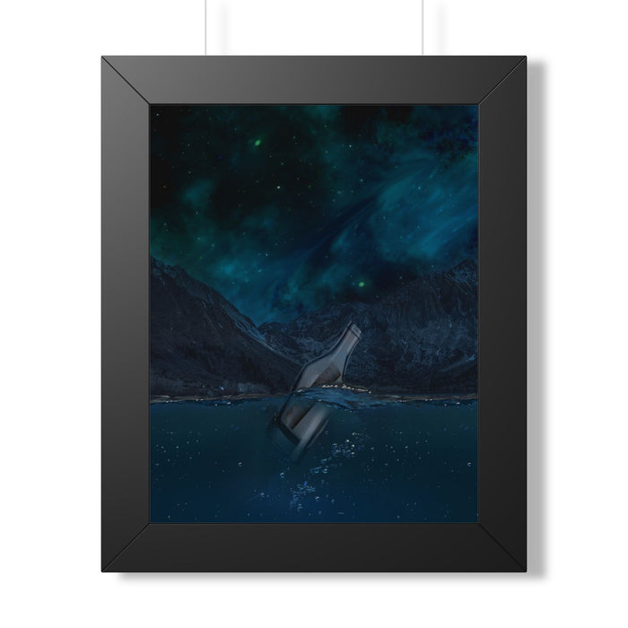 Message in a Bottle Framed Poster - Mystical Ocean Wall Art