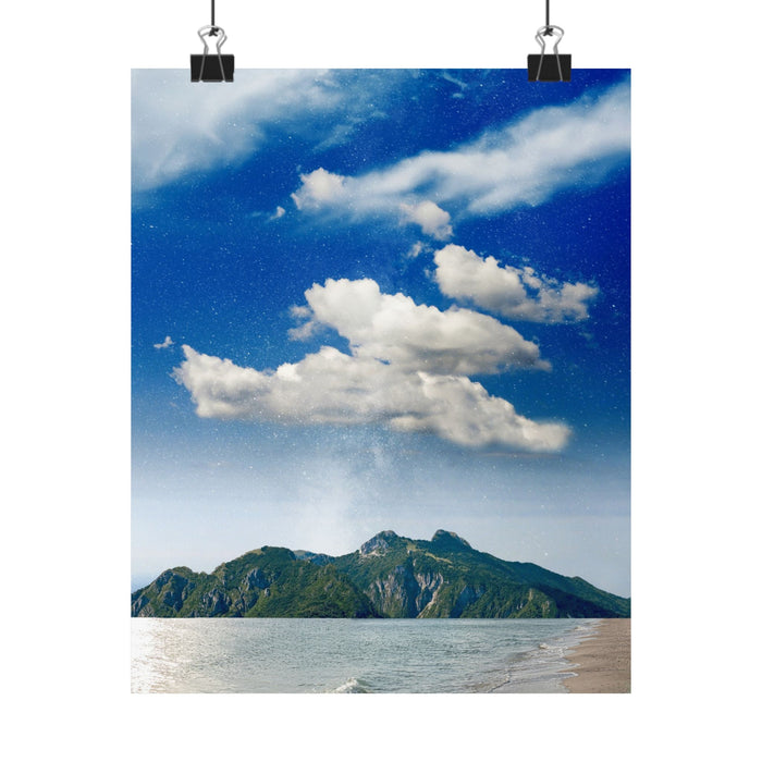 Star-Filled Shoreline Poster | Matte Vertical Art | Museum-Grade Quality | Perfect for Home & Office Decor