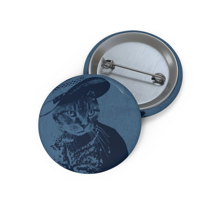 Grey Tabby Kitten Pin - Cute Cat Art Button