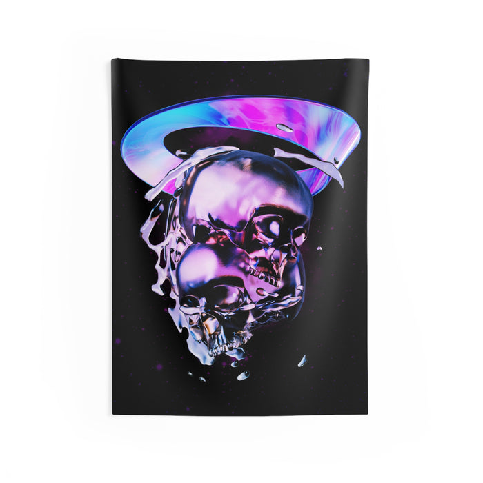 Melted Skeleton Skulls Tapestry - Gothic Galaxy Wall Hanging