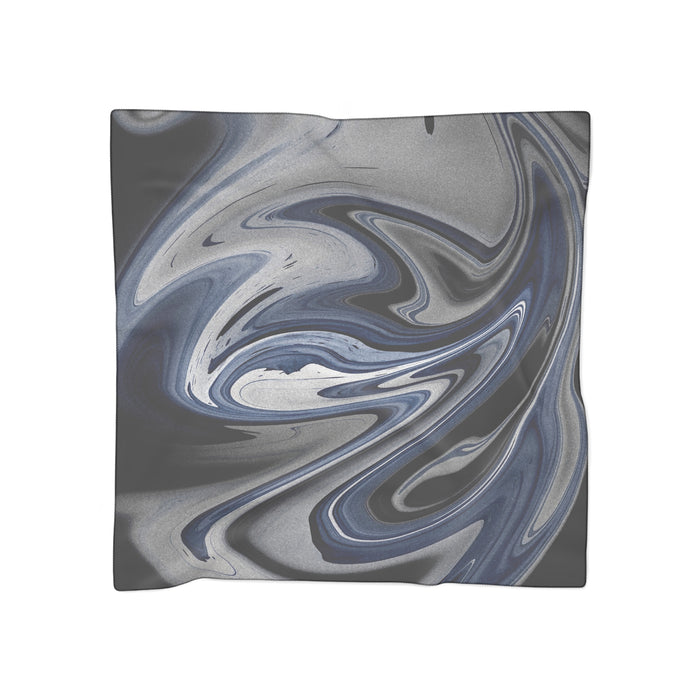 Chrome And Blue Scarf - Swirling Mix Shawl