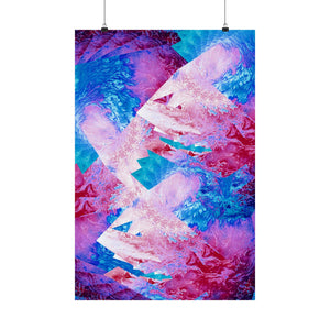 Trippy Pink & Blue Fractal Poster - Sacred Geometry Art Print by Kiyo Arts