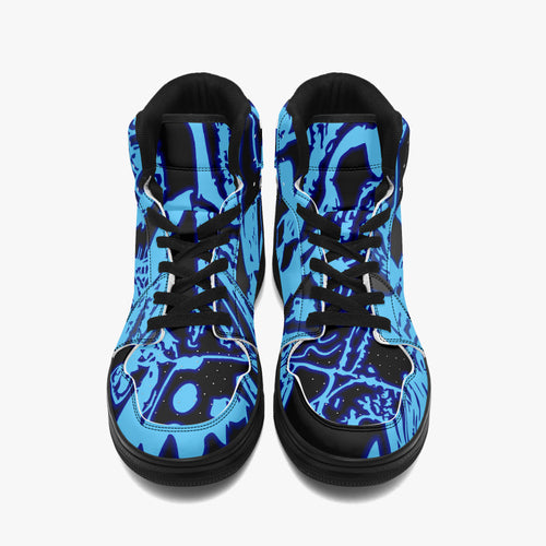 Doodles of a Lost Mind High-Top Sneakers - Blue Sketch Art