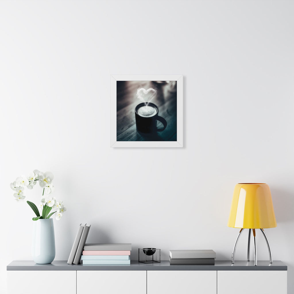 Coffee Love Framed Poster - Cozy Cafe Aesthetic Wall Art