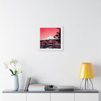 Red Forest Framed Poster - Enchanting Landscape Wall Art