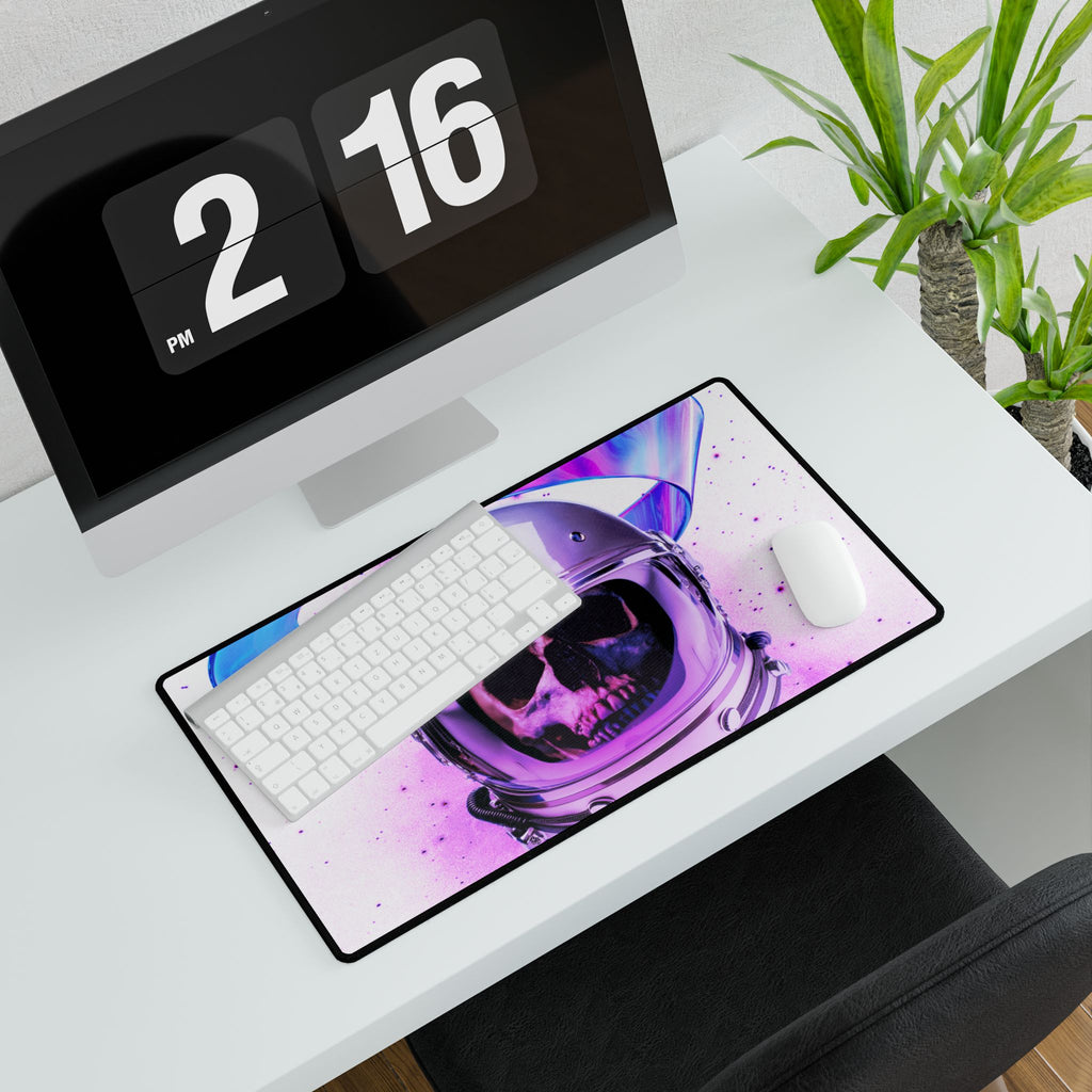Astronaut Skeleton Skull Mouse Pad - Neon Space Skull Desk Mat