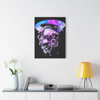 Melted Skeleton Skulls Canvas Wall Art - Gothic Cosmic Skull Decor