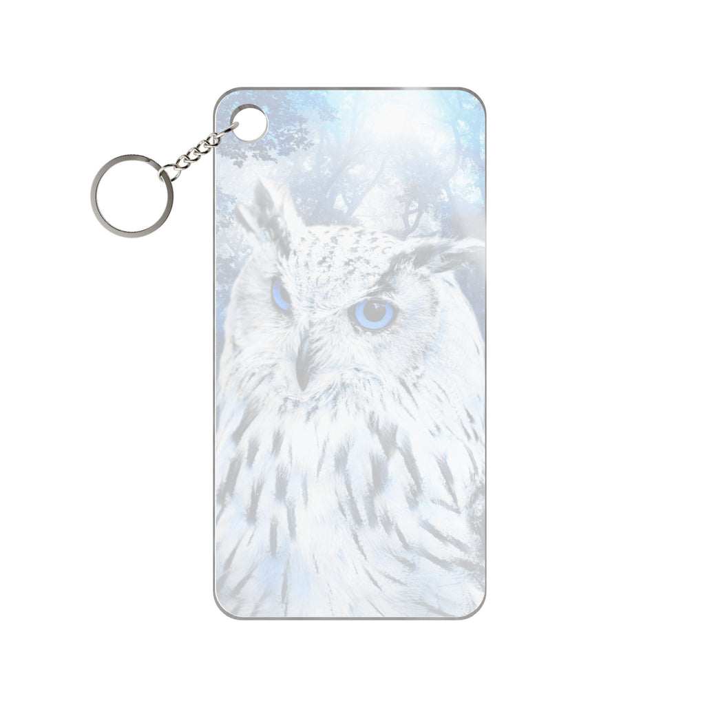 Frost Owl Keychain - Winter Bird Acrylic Charm