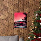 Red Forest Poster - Abstract Crimson Landscape Art Print