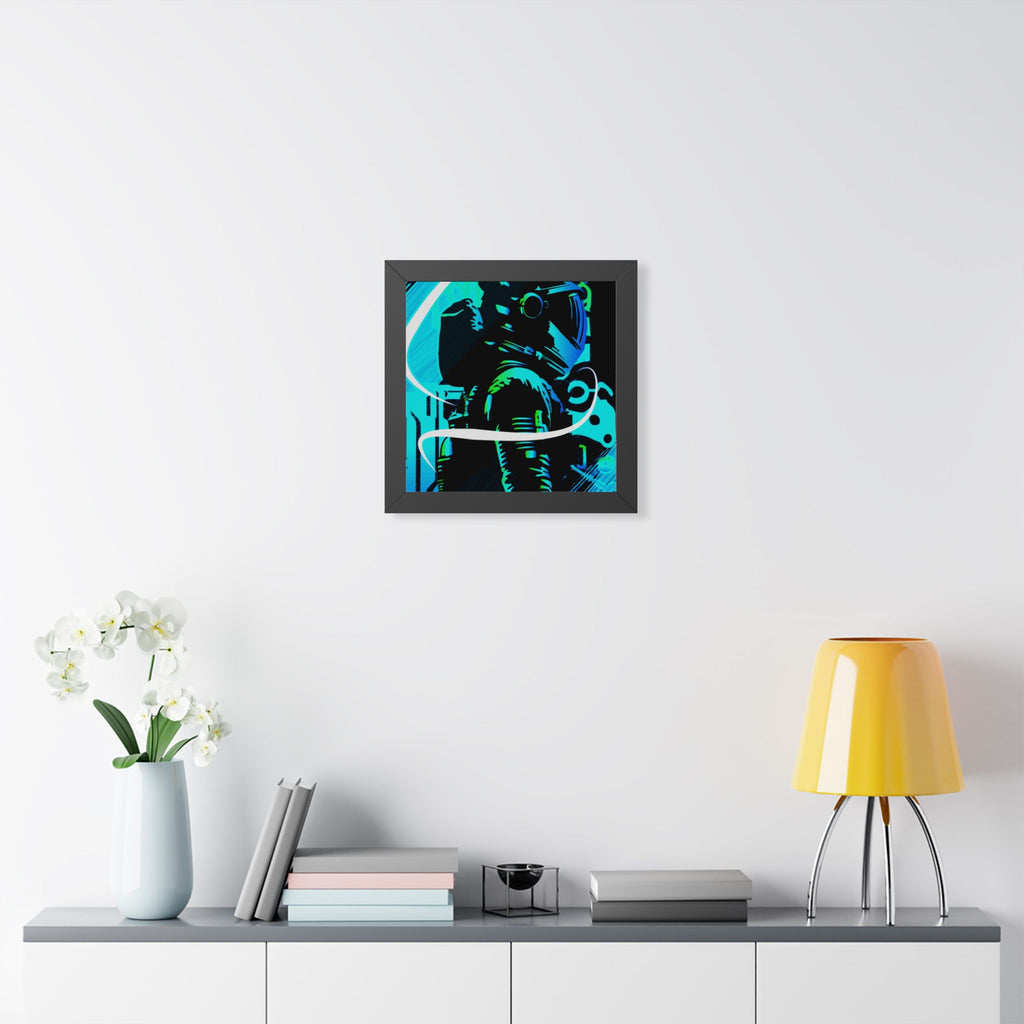 Grunge Paint Blast Framed Poster - Splatter Astronaut Wall Art