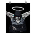Modern Angel Poster - Black & White Geometric Wings Art Print