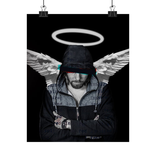 Modern Angel Poster - Hooded Angel with Wings and Halo Art Print