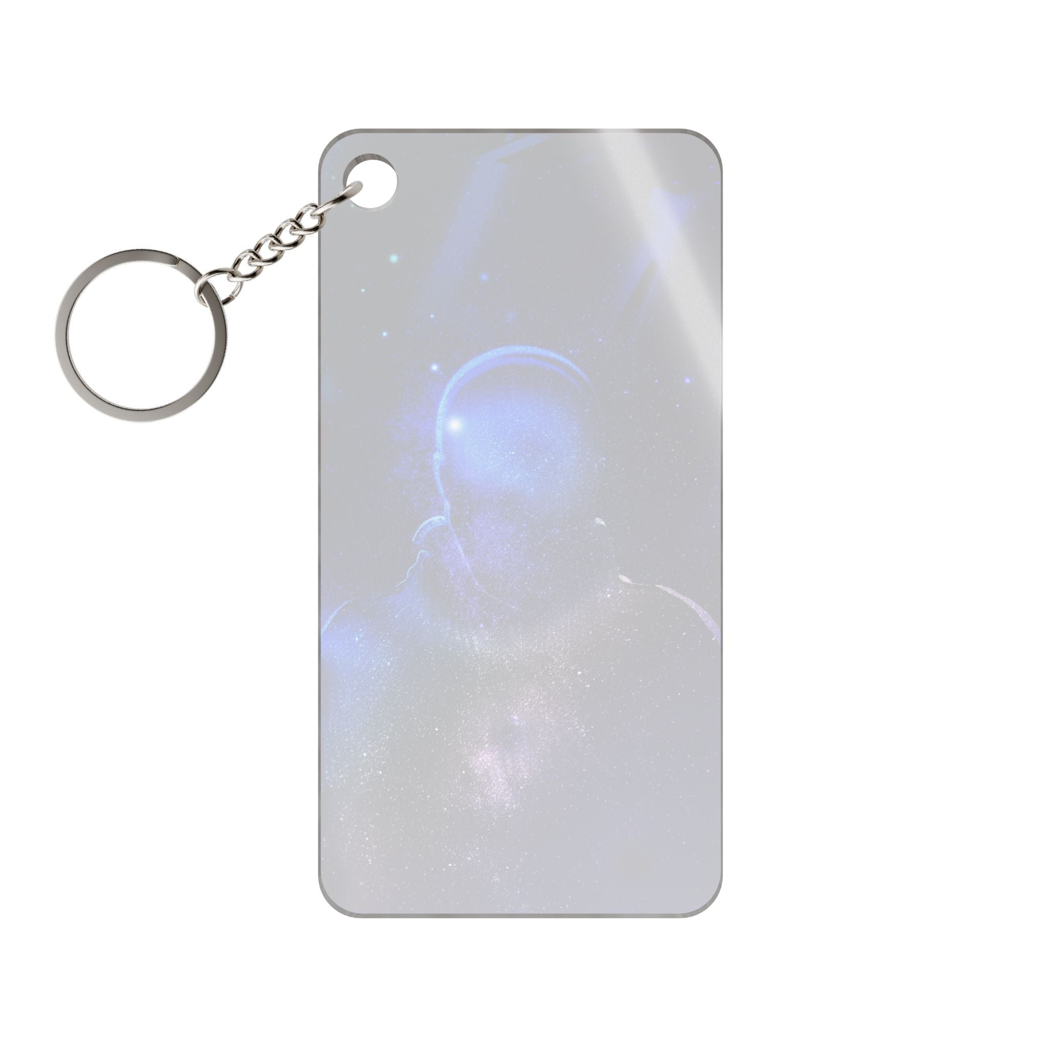 Figure in Space Keychain - Cosmic Silhouette Acrylic Charm