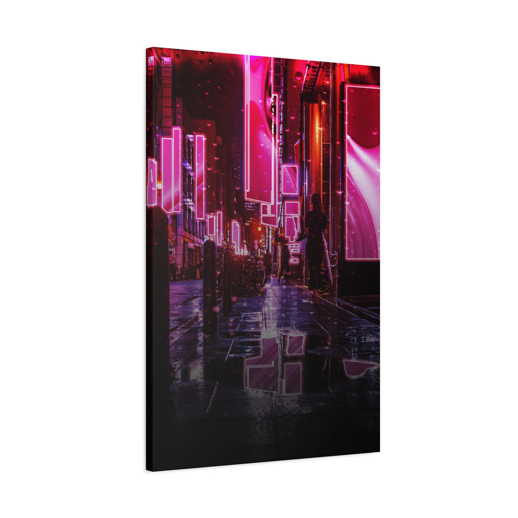 Japanese City Punk FX.3 Canvas Wall Art - Cyberpunk Tokyo Street Decor
