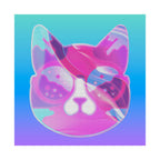 Lofi Cat Meow Poster - Retro Anime Aesthetic Art Print