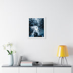 Frozen Forest Framed Poster - Blue Winter Nature Wall Art