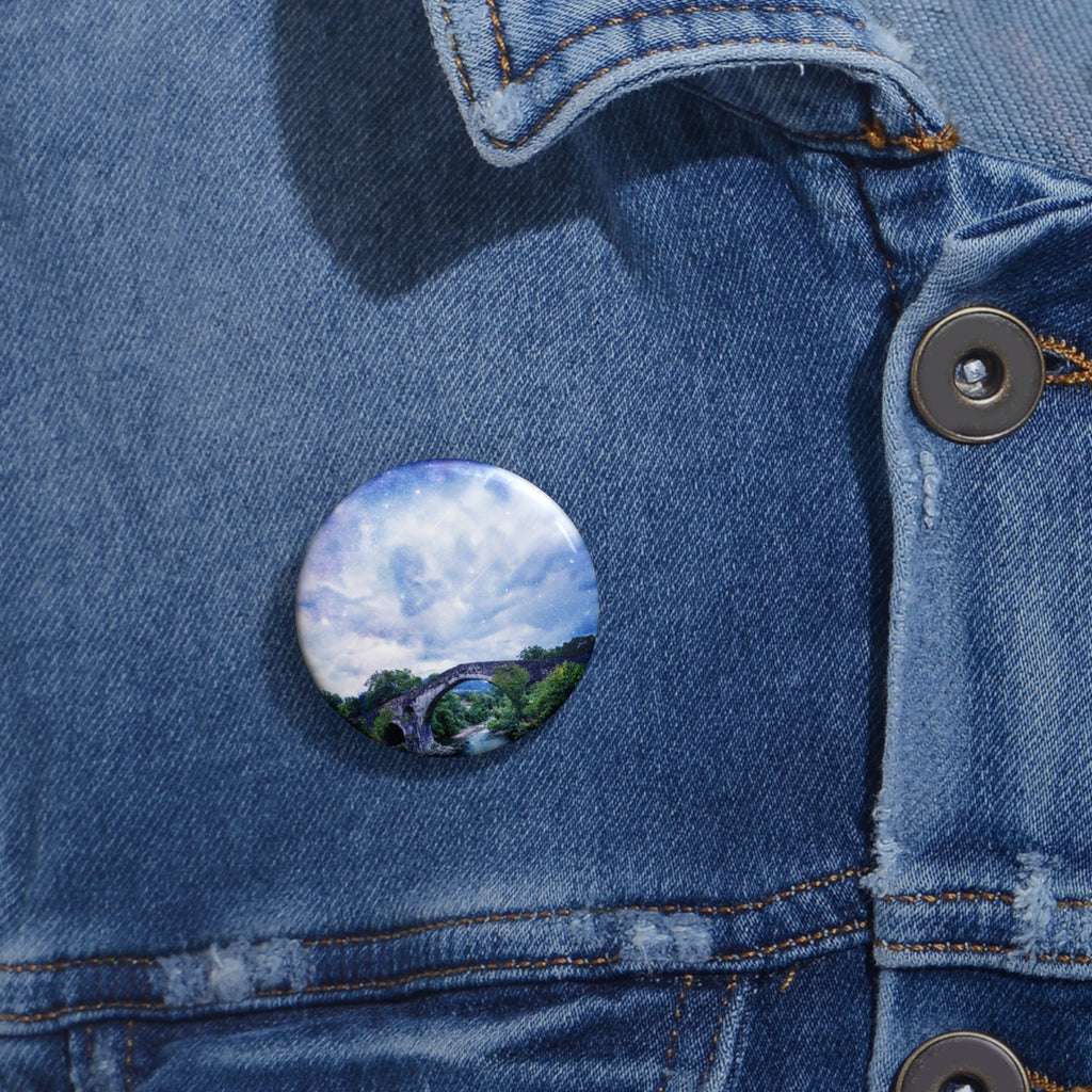Enchanted Forest Pin - Fantasy Landscape Art Button