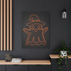 Cute Ghost Canvas Wall Art - Halloween Kids Room Decor