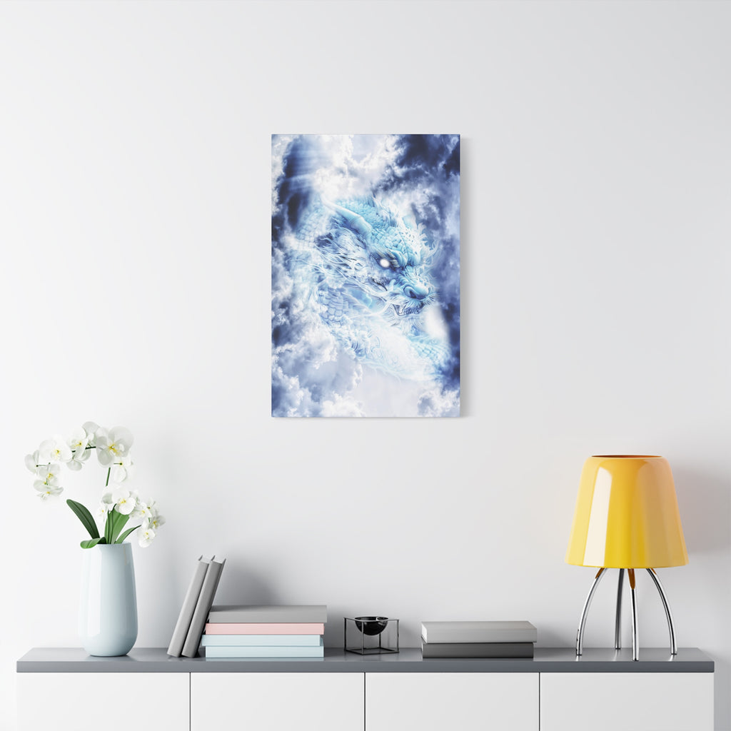 Blue Sky Dragon Canvas Wall Art - Celestial Fantasy Decor