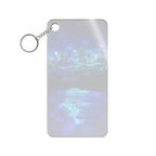 Cosmic Frosted City Keychain - Galactic Skyline Acrylic Charm
