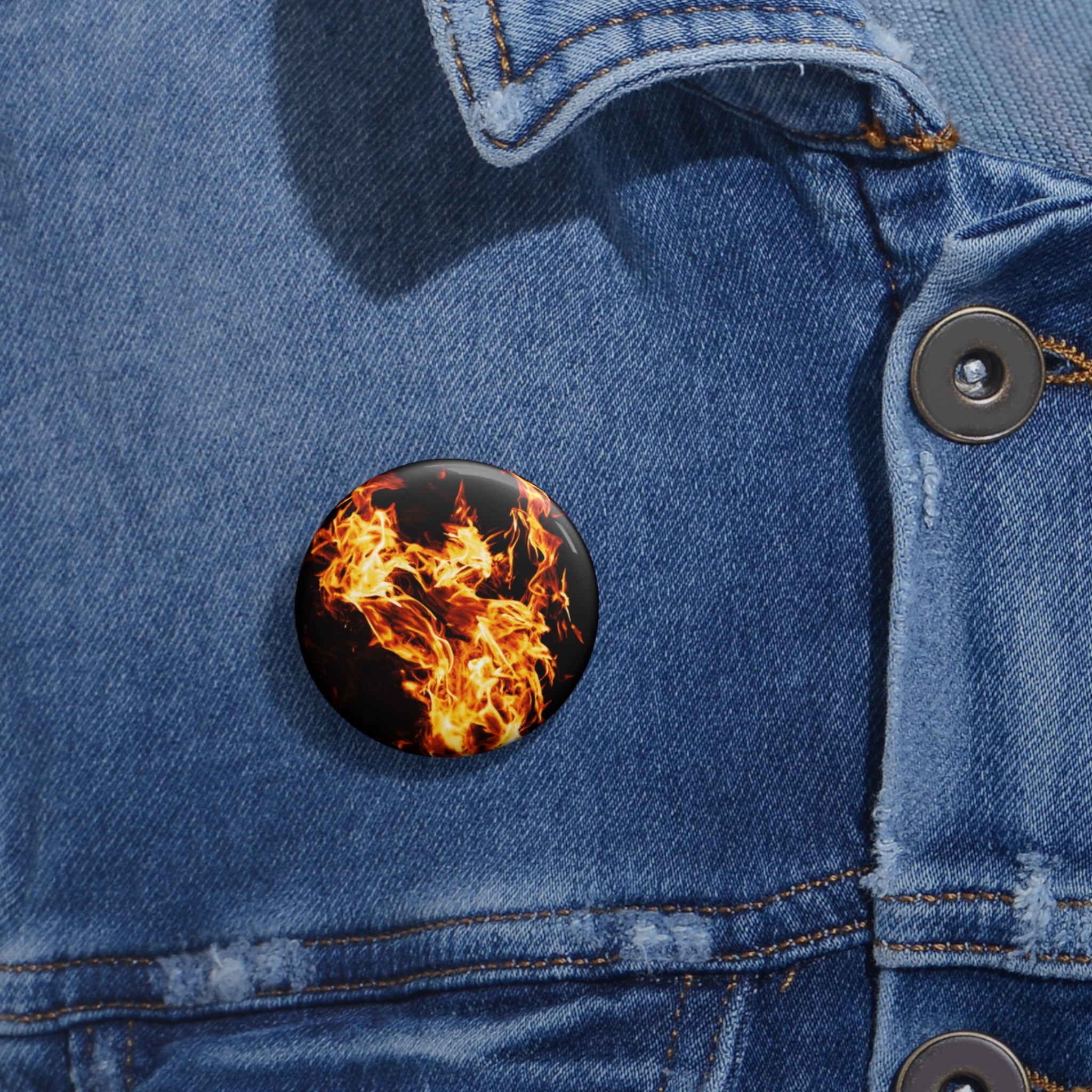 Phoenix Fire Pin - Mythical Fire Bird Art Button