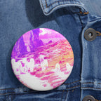 Spirit Wolf Mountain Path Pin - Group Wolves Mountain Art Button