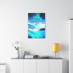 Starry Mountain Sky Canvas Wall Art - Aurora Borealis Decor