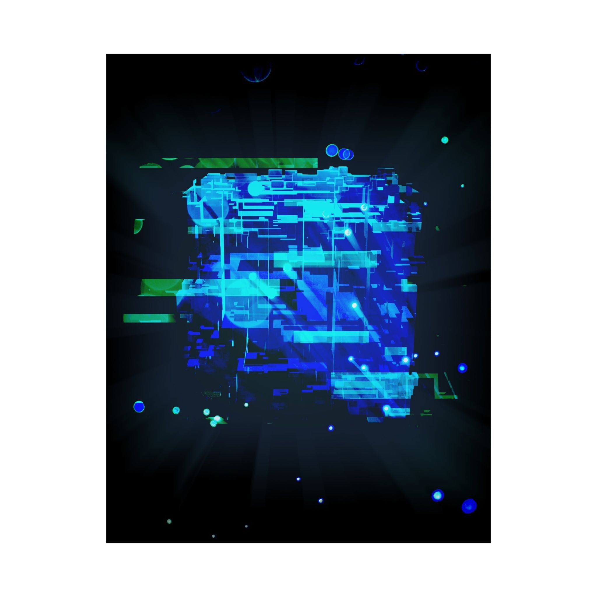 Vibrant Data Cube Matte Vertical Poster - Stunning Digital Art for Home Decor