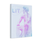 Lit Thinker Canvas Wall Art - Psychedelic Abstract Portrait Decor