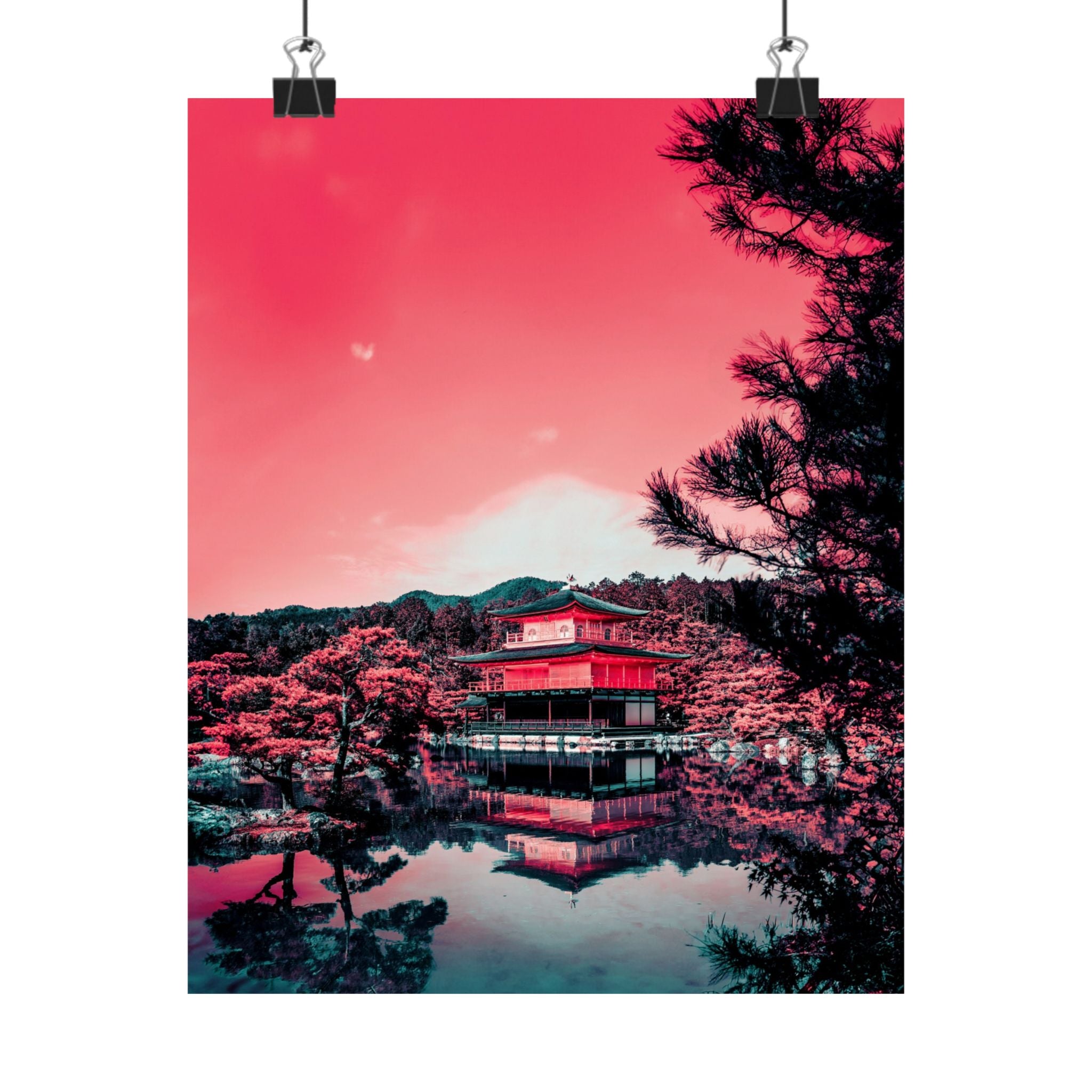 Red Forest Poster - Abstract Crimson Landscape Art Print