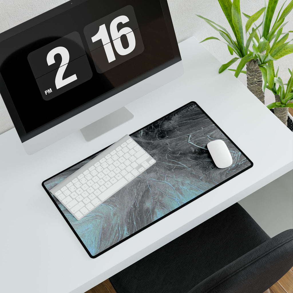 From The Ashes Desk Mat - Black Grey Abstract Mouse Pad