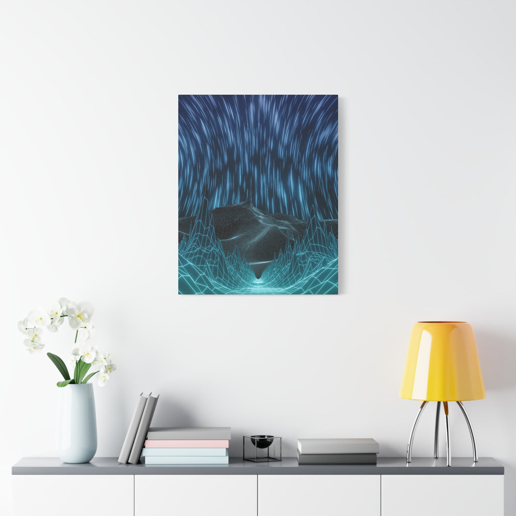 Cyber Wave Escape Canvas Art - Futuristic Neon Synthwave Decor