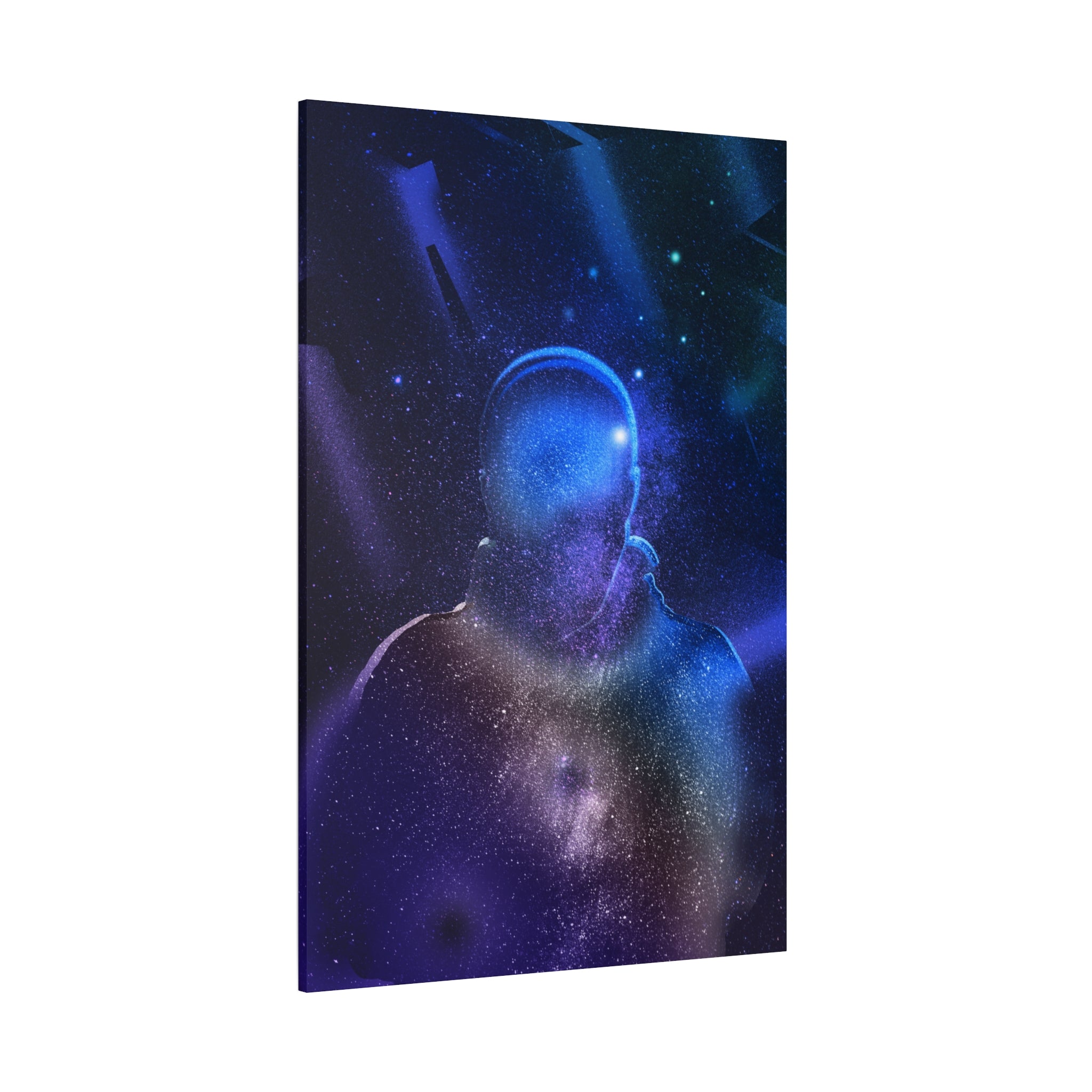 Figure in Space Canvas Wall Art - Cosmic Silhouette Decor
