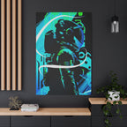 Grunge Paint Blast Canvas Wall Art - Abstract Graffiti Astronaut Decor