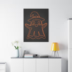 Cute Ghost Canvas Wall Art - Halloween Kids Room Decor