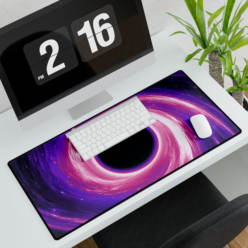 Purple Pink Wormhole XL Desk Mat - Cosmic Vortex Mouse Pad
